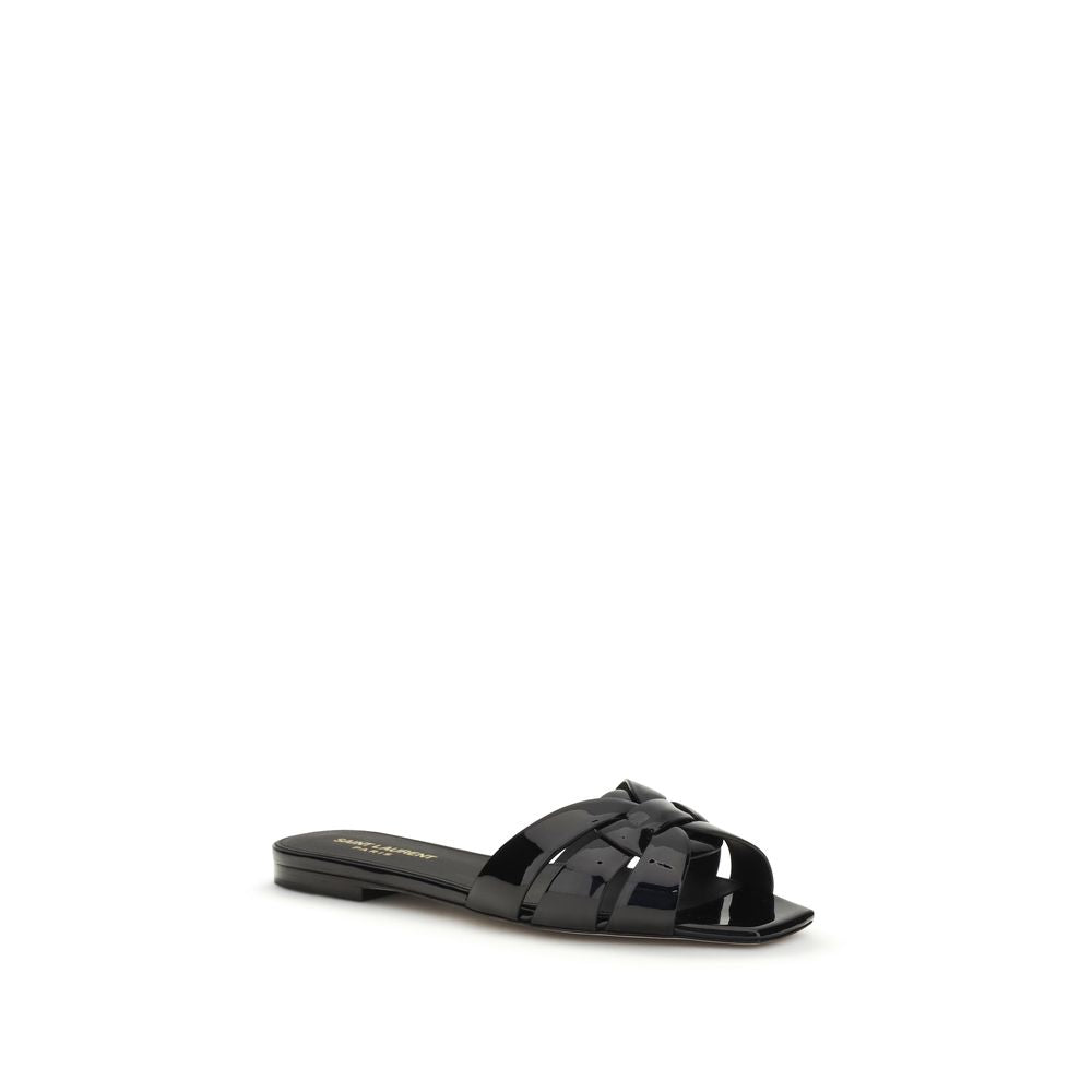 Saint Laurent Black Tribute patent leather Sandals