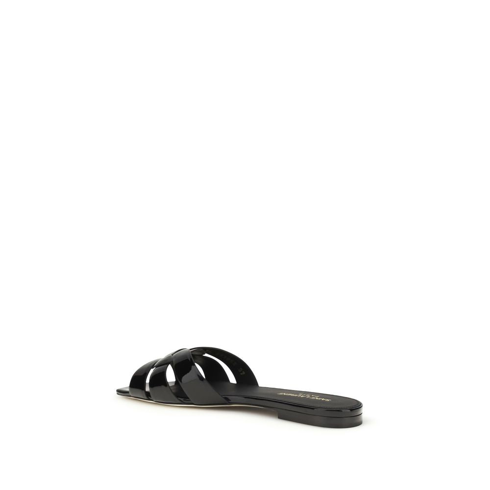 Saint Laurent Black Tribute patent leather Sandals