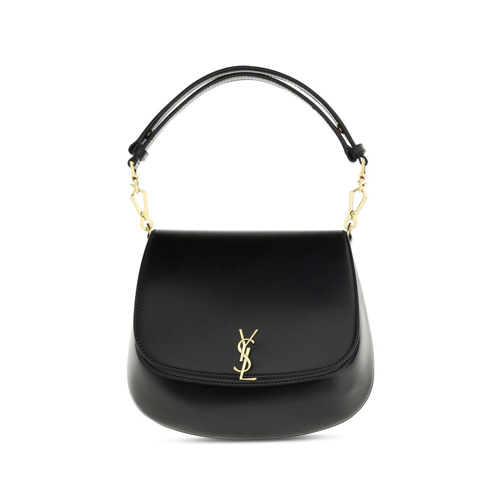Saint Laurent Black Calf Leather Bos Taurus Handbag Curated Luxury Accessories by Orvyn