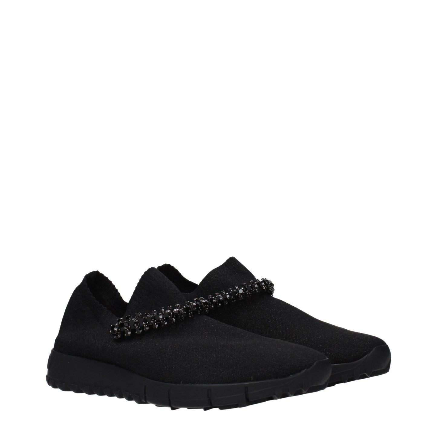 Jimmy Choo Black Fabric Slip-On Loafers Curated Luxury Accessories by Orvyn