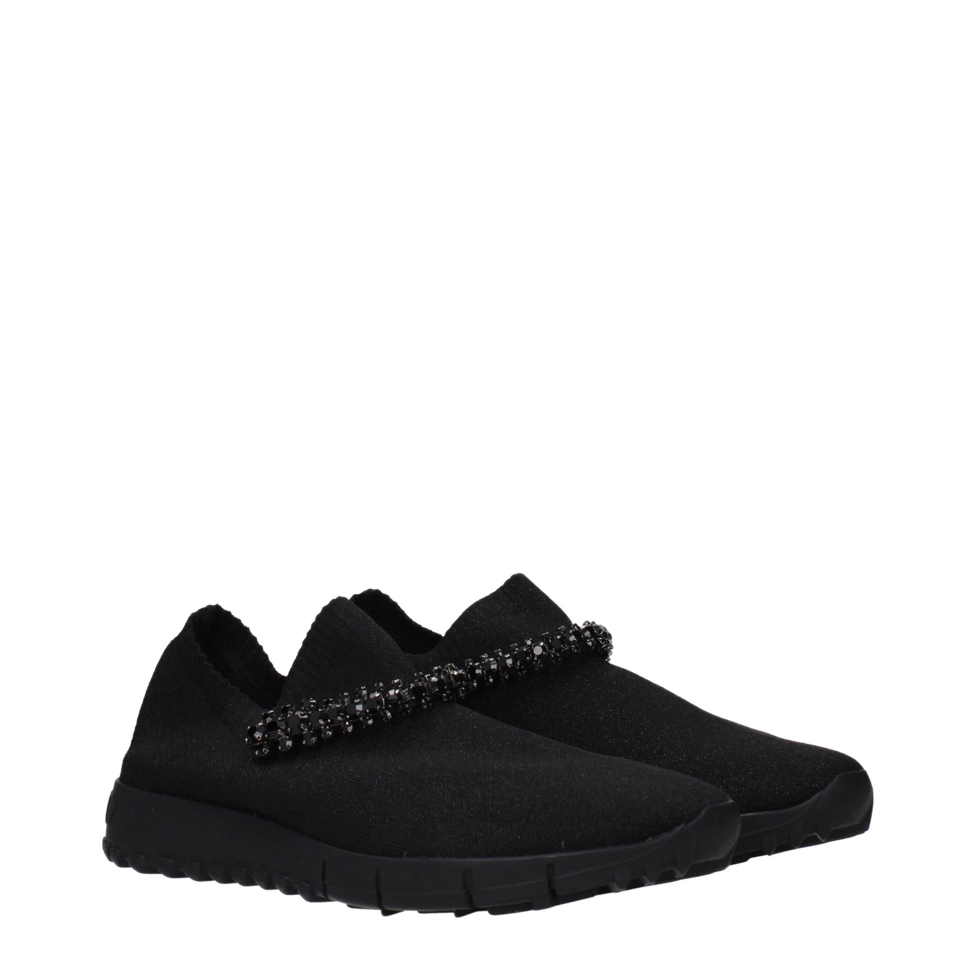 Jimmy Choo Black Fabric Slip-On Loafers Curated Luxury Accessories by Orvyn