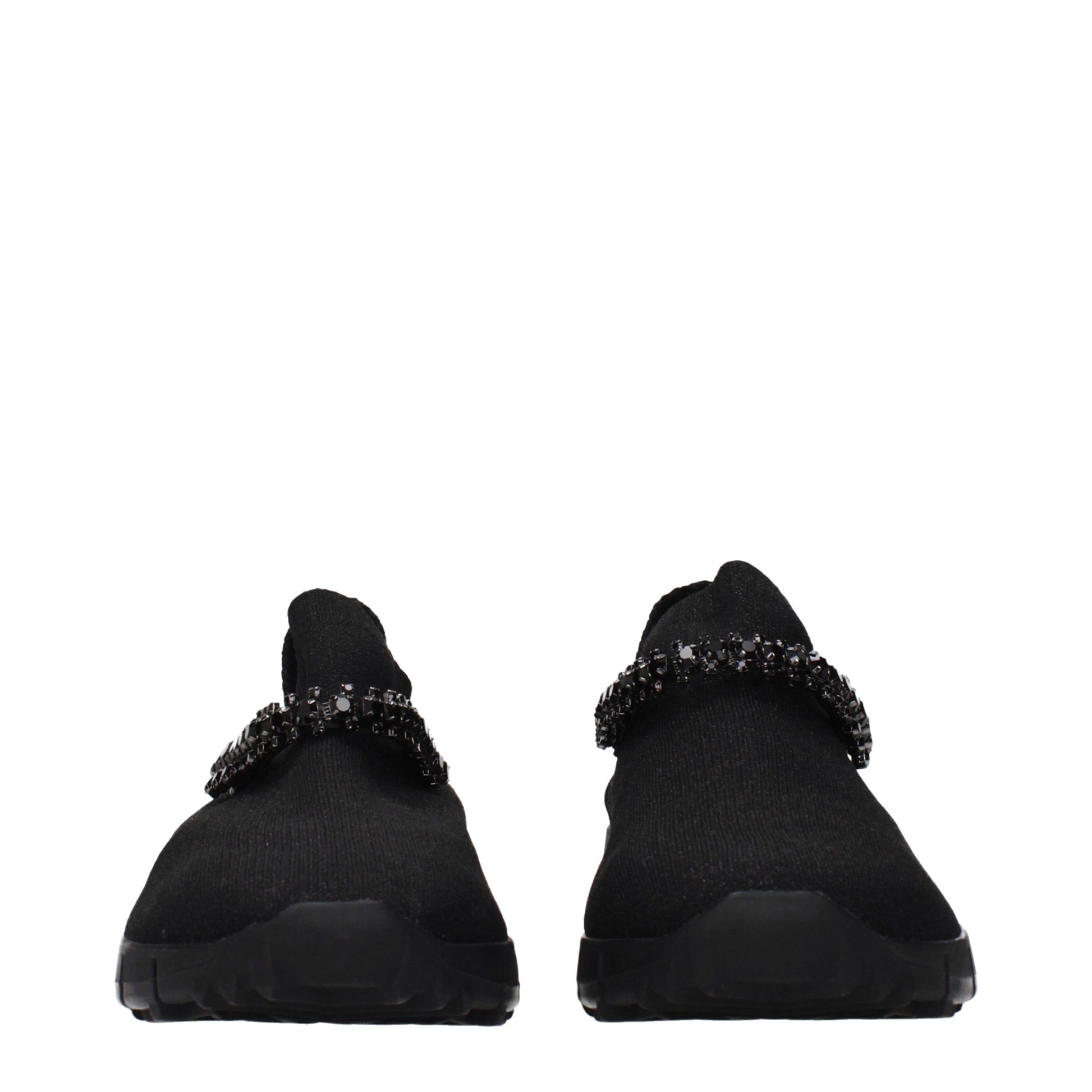 Jimmy Choo Black Fabric Slip-On Loafers Curated Luxury Accessories by Orvyn