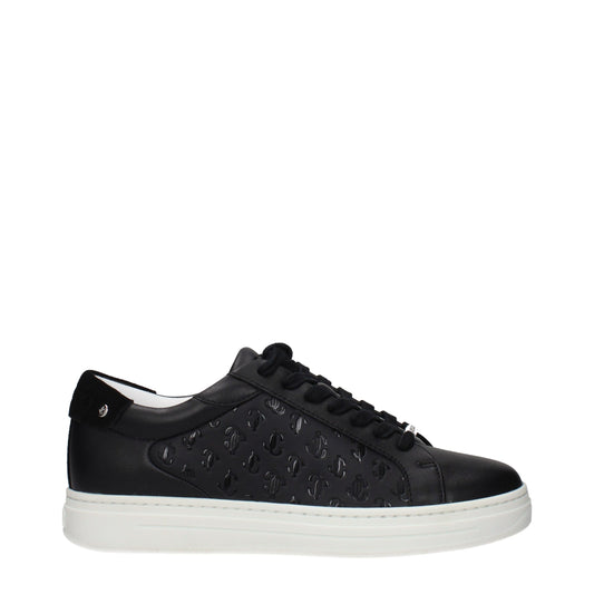 Jimmy Choo Black Leather Low Top Sneakers Curated Luxury Accessories by Orvyn