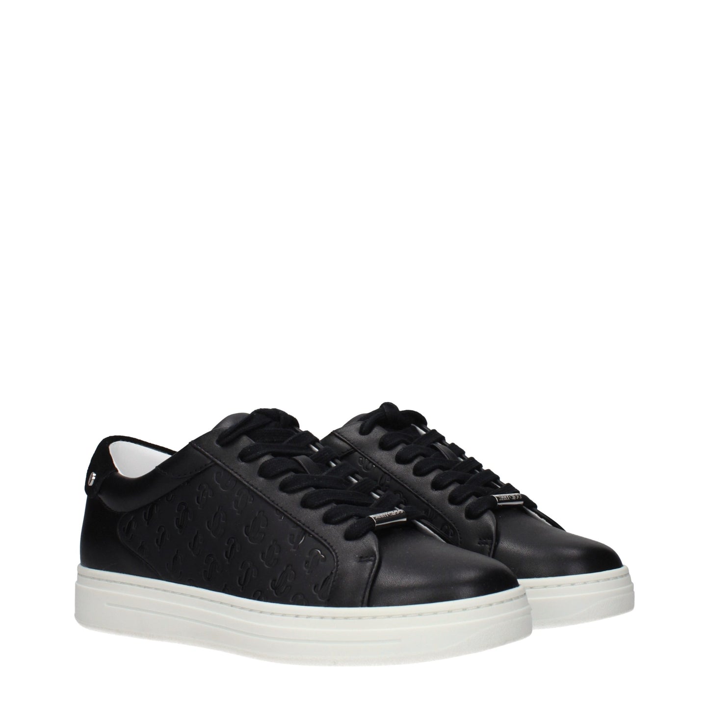 Jimmy Choo Black Leather Low Top Sneakers Curated Luxury Accessories by Orvyn