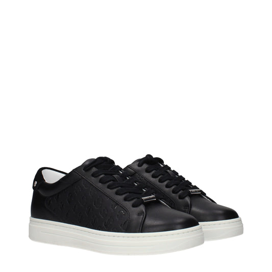 Jimmy Choo Black Leather Low Top Sneakers Curated Luxury Accessories by Orvyn