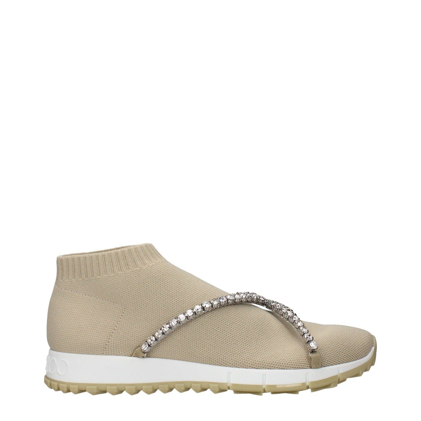 Jimmy Choo Beige Fabric Slip-On Loafers Curated Luxury Accessories by Orvyn