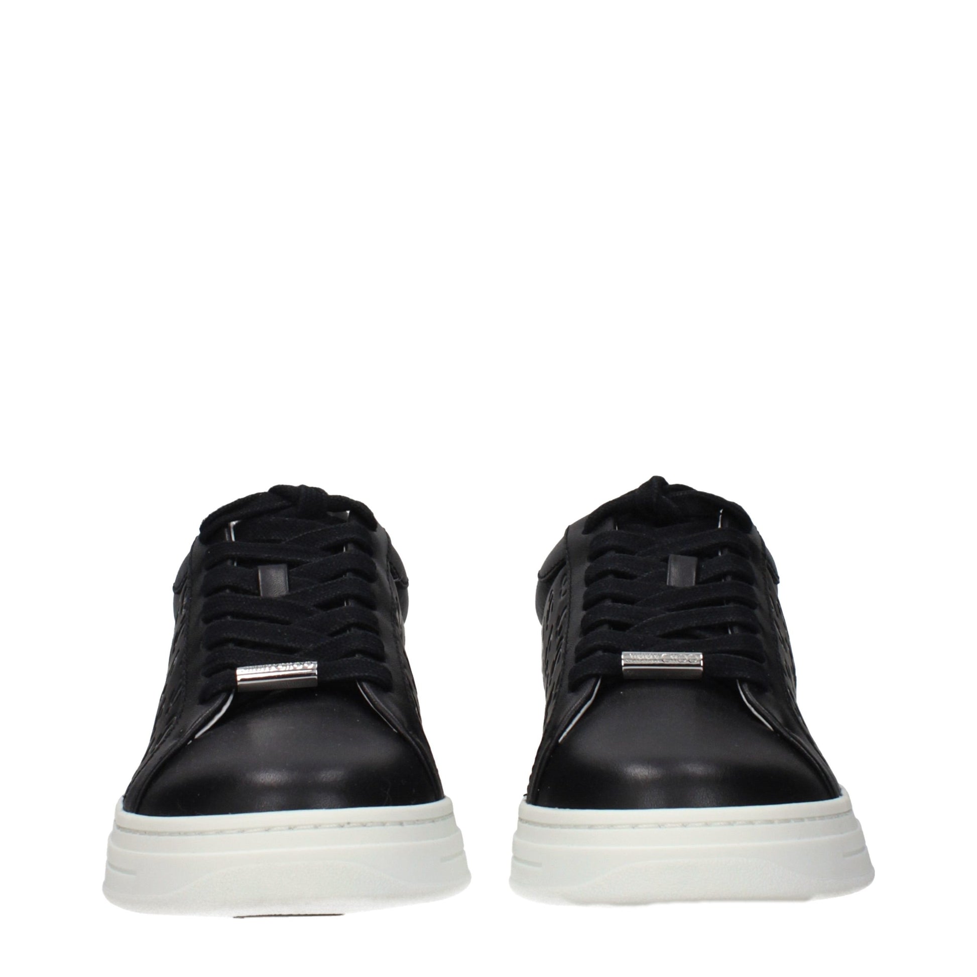 Jimmy Choo Black Leather Low Top Sneakers Curated Luxury Accessories by Orvyn