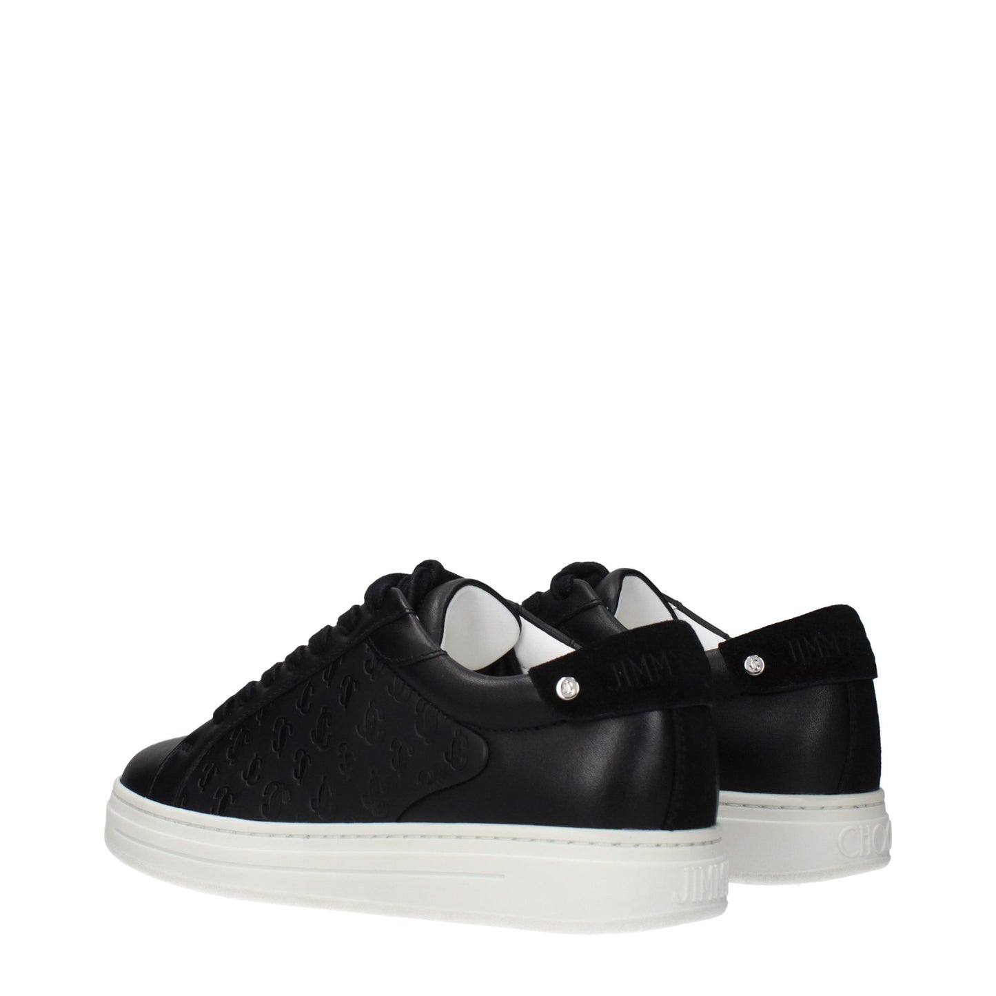 Jimmy Choo Black Leather Low Top Sneakers Curated Luxury Accessories by Orvyn