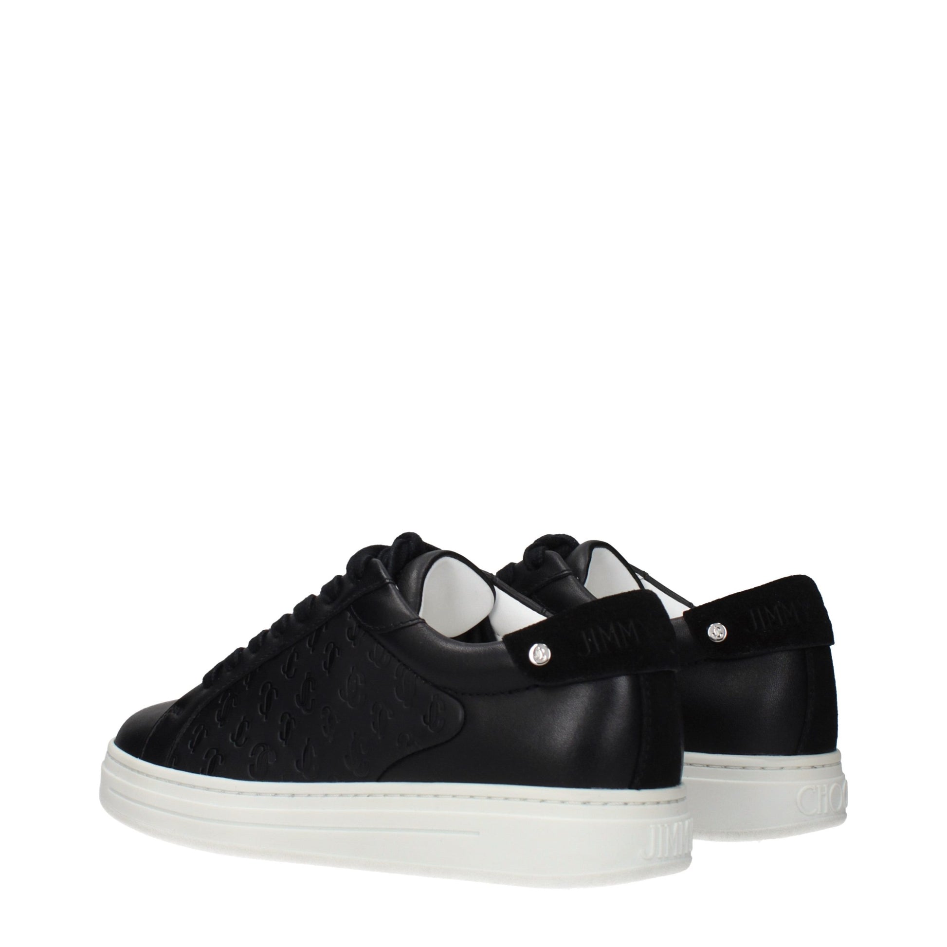 Jimmy Choo Black Leather Low Top Sneakers Curated Luxury Accessories by Orvyn