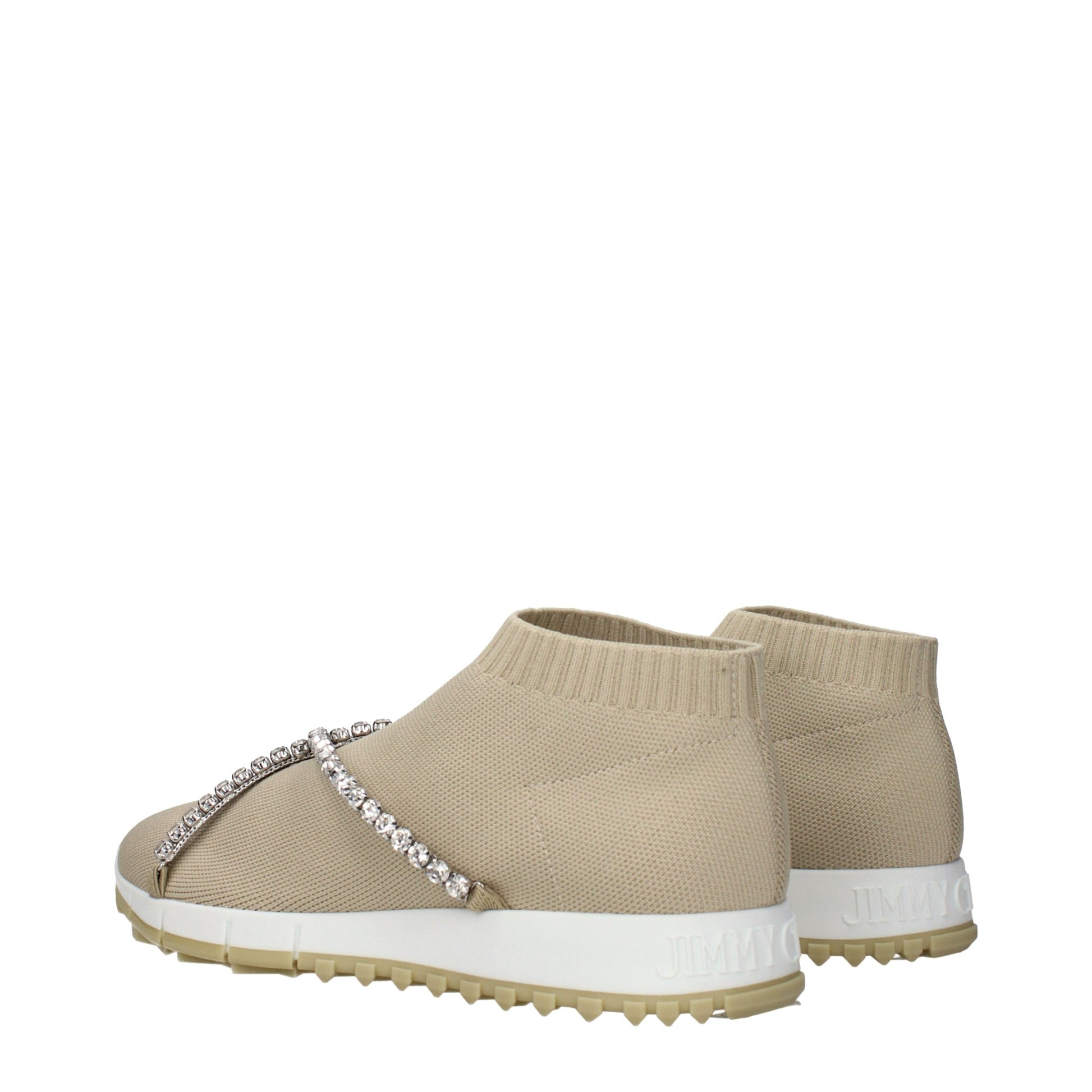 Jimmy Choo Beige Fabric Slip-On Loafers Curated Luxury Accessories by Orvyn