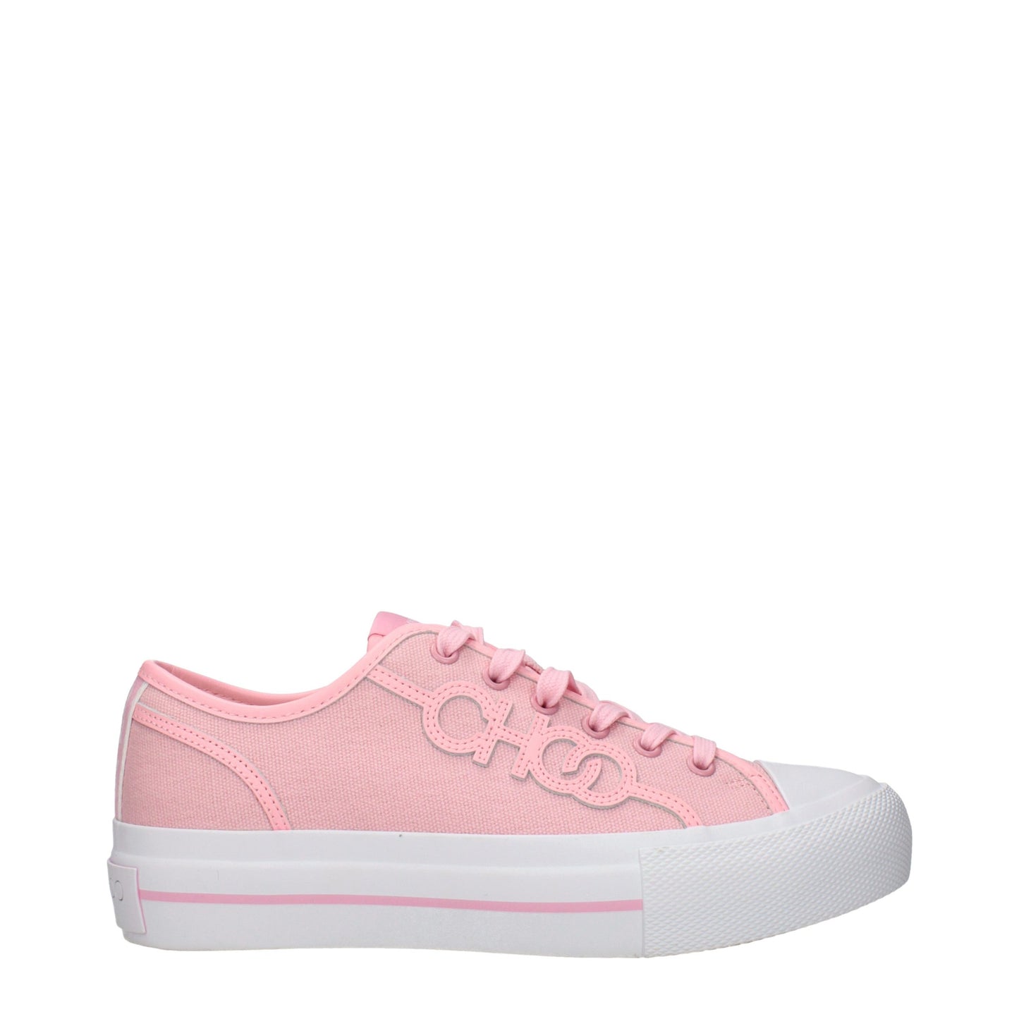Jimmy Choo Pink Fabric Low Top Sneakers Curated Luxury Accessories by Orvyn