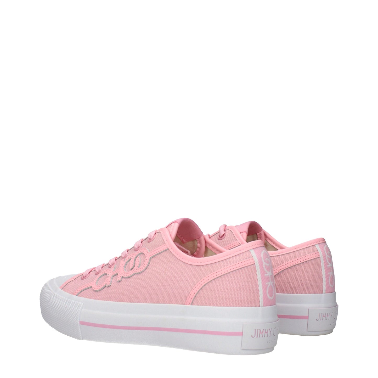 Jimmy Choo Pink Fabric Low Top Sneakers Curated Luxury Accessories by Orvyn