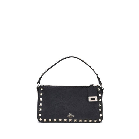 Valentino Garavani Black Calf Leather Bos Taurus Shoulder Bag Curated Luxury Accessories by Orvyn