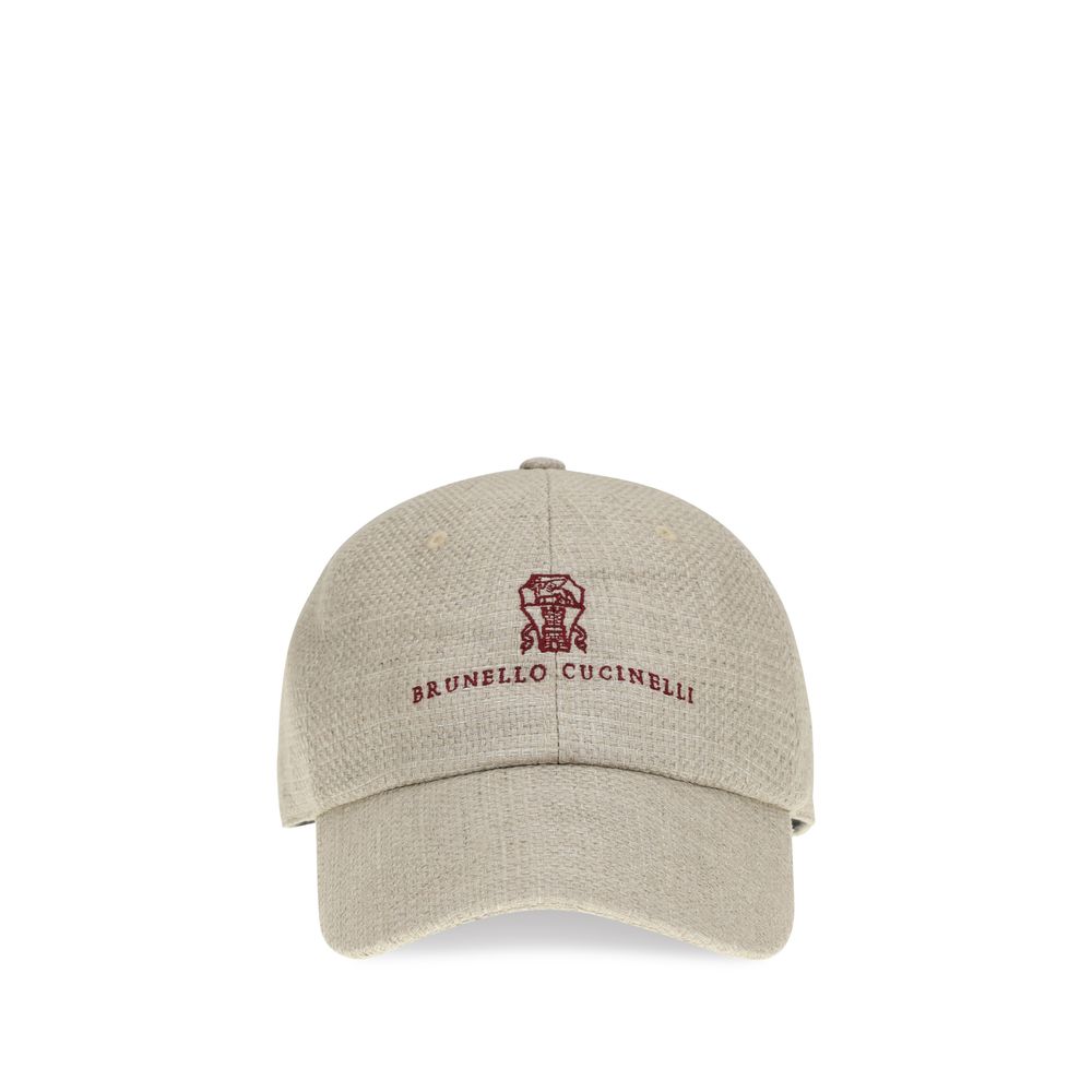 Brunello Cucinelli Beige Silk Cap (Baseball Hat) Curated Luxury Accessories by Orvyn