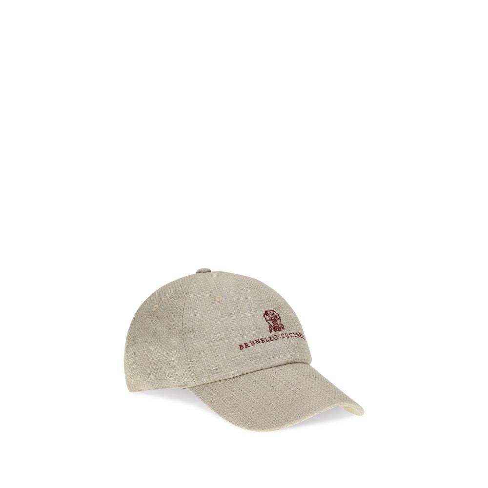 Brunello Cucinelli Beige Silk Cap (Baseball Hat) Curated Luxury Accessories by Orvyn
