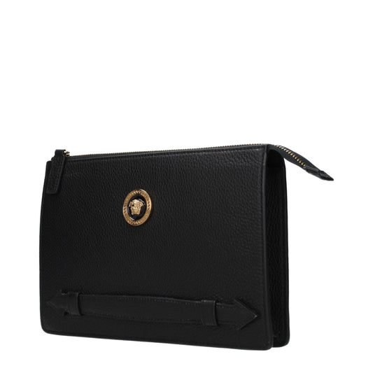 Versace Black Leather Clutch Bag Curated Luxury Accessories by Orvyn