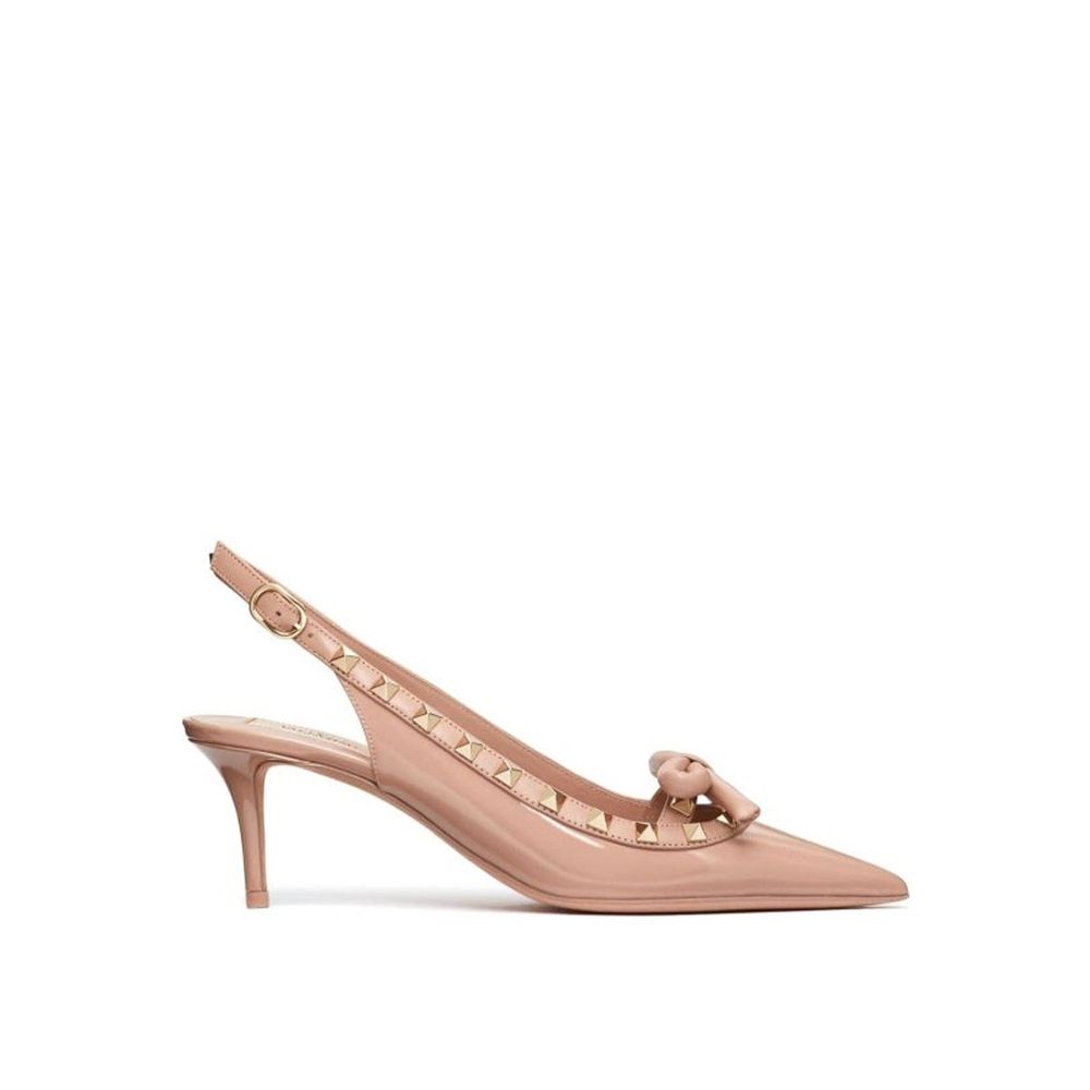 Valentino Garavani Beige Calfskin Mid Heel Pumps Curated Luxury Accessories by Orvyn
