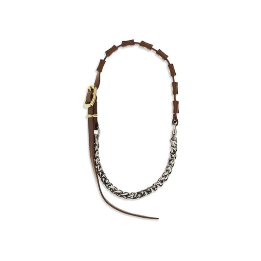 Miu Miu Brown Calf Leather Bos Taurus Necklace Curated Luxury Accessories by Orvyn