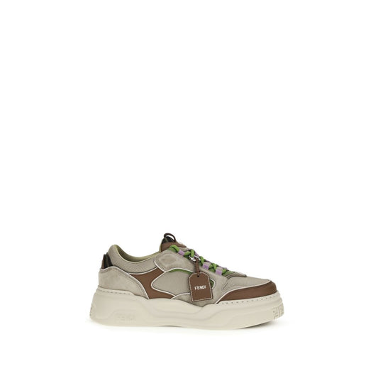Fendi Brown Calf Leather Bos Taurus Chunky Sneakers Curated Luxury Accessories by Orvyn