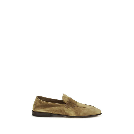 Bally Beige Calf Leather Bos Taurus Slip-On Loafers Curated Luxury Accessories by Orvyn
