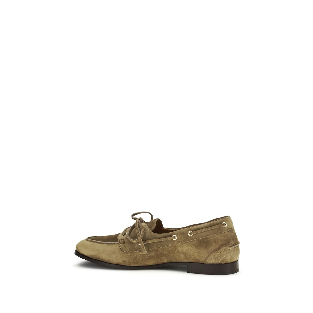Bally Beige Buffalo Leather Slip-On Loafers Curated Luxury Accessories by Orvyn