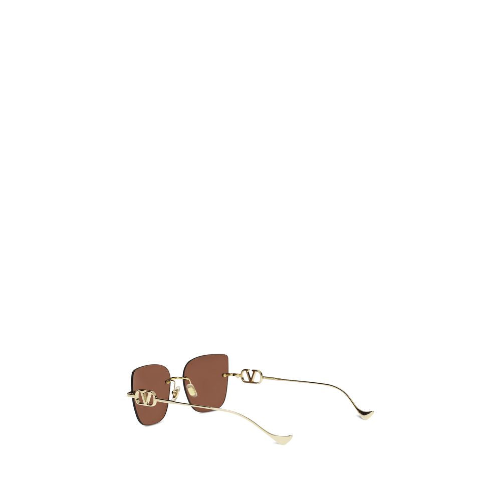 Valentino Garavani Brown Metal Sunglasses Curated Luxury Accessories by Orvyn