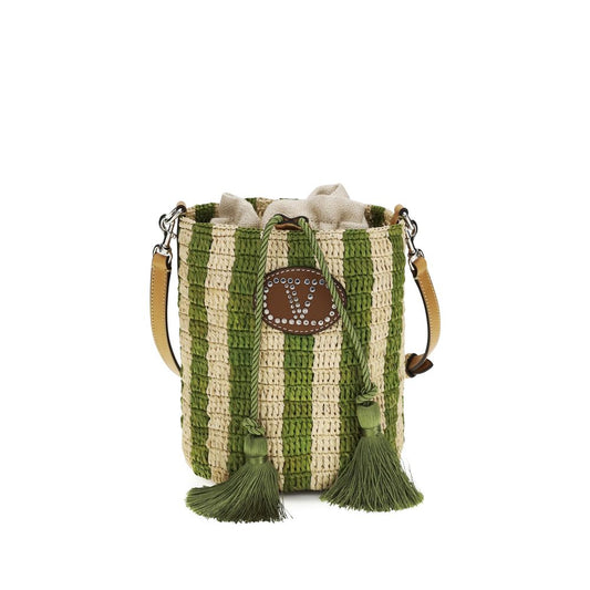 Valentino Garavani Bicolor Raffia Backet Bag Curated Luxury Accessories by Orvyn