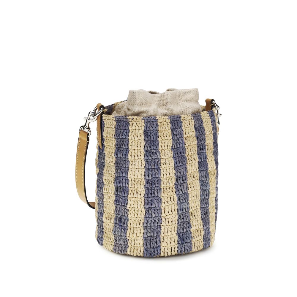 Valentino Garavani Blue Raffia Backet Bag Curated Luxury Accessories by Orvyn