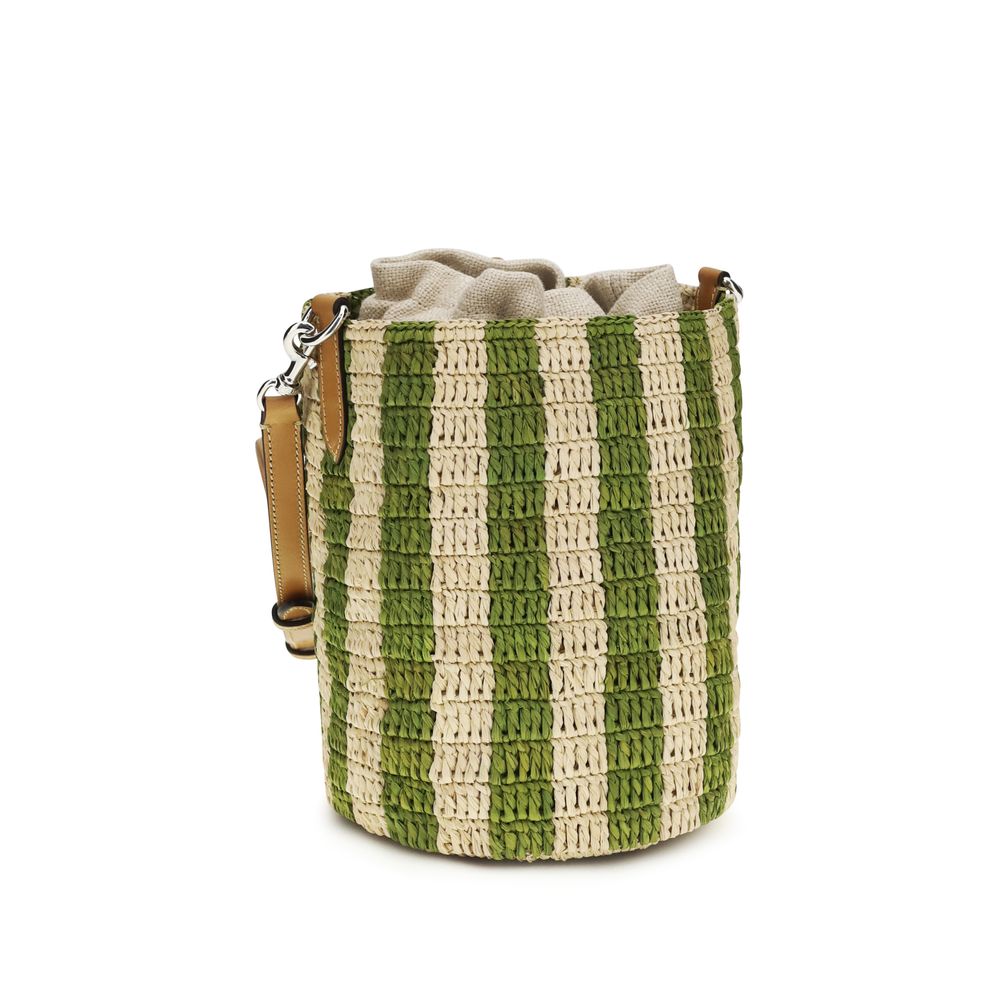 Valentino Garavani Bicolor Raffia Backet Bag Curated Luxury Accessories by Orvyn