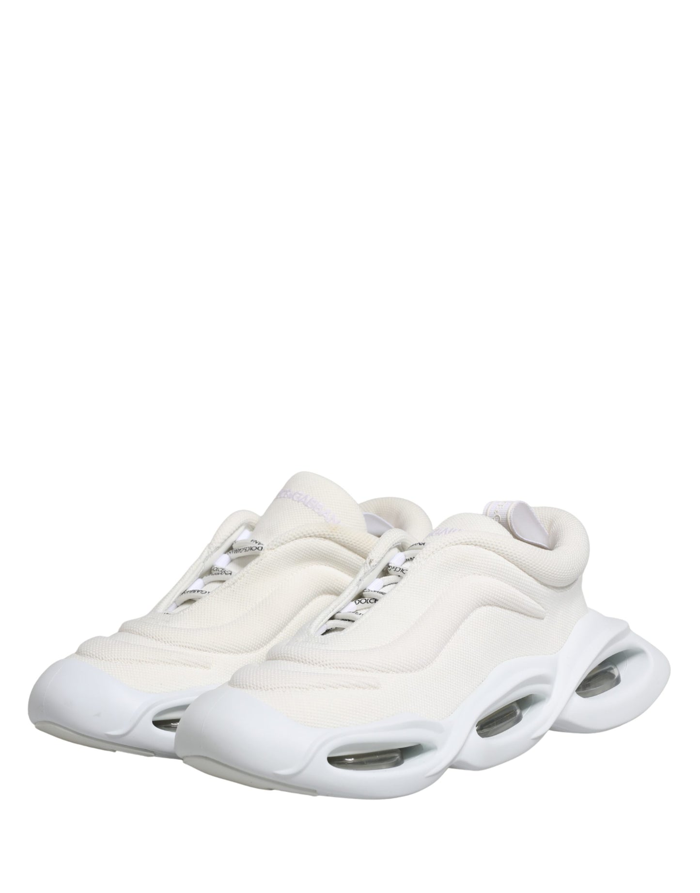 Dolce & Gabbana White Slip On Wave Low Top Sneakers Shoes Curated Luxury Accessories by Orvyn
