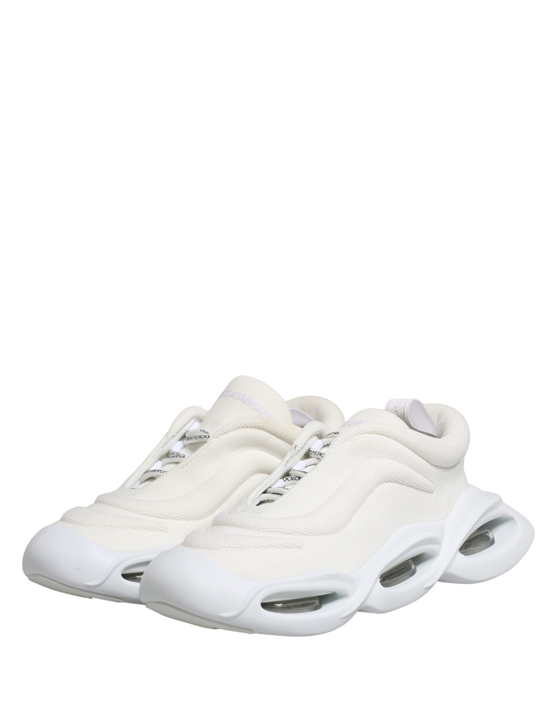 Dolce & Gabbana White Slip On Wave Low Top Sneakers Shoes Curated Luxury Accessories by Orvyn