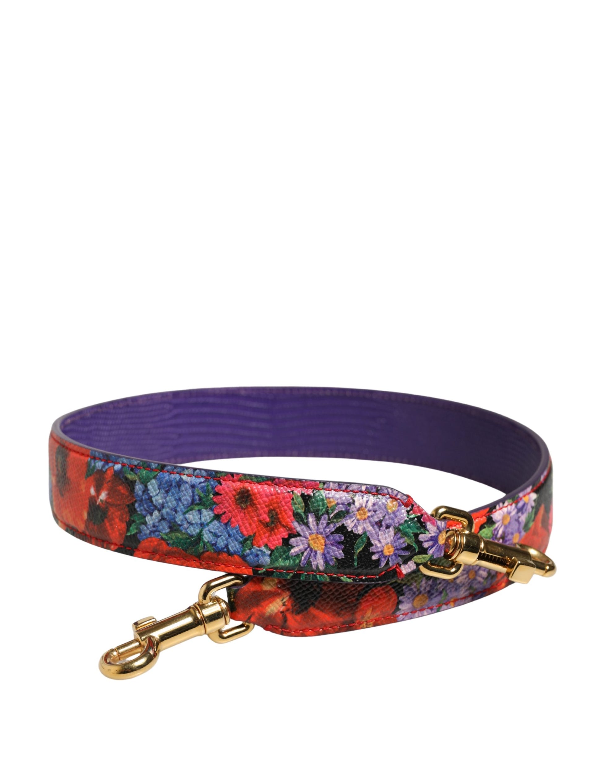 Dolce & Gabbana Multicolor Floral Leather Bag Accessory Shoulder Strap Curated Luxury Accessories by Orvyn