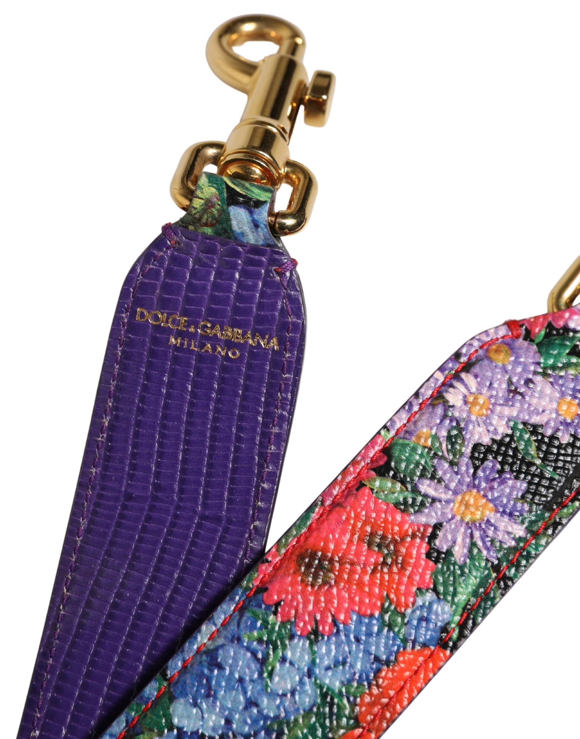 Dolce & Gabbana Multicolor Floral Leather Bag Accessory Shoulder Strap Curated Luxury Accessories by Orvyn