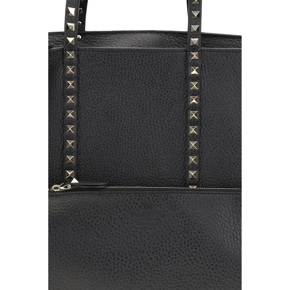Valentino Garavani Black Rockstud Tote Bag