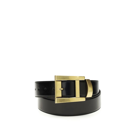 Versace Black Calf Leather Bos Taurus Regular Belt Curated Luxury Accessories by Orvyn
