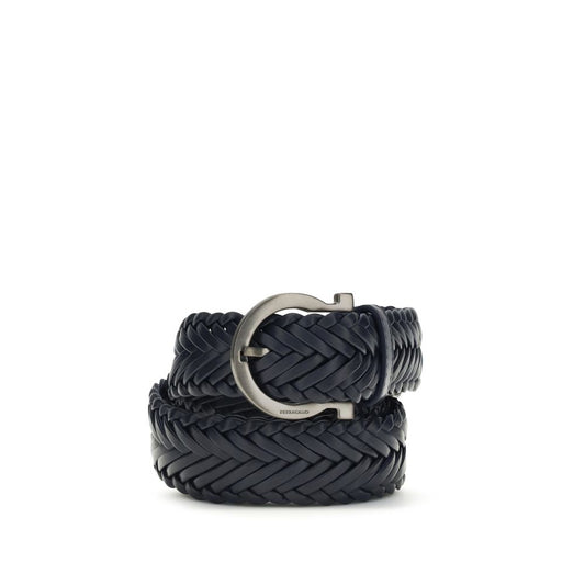 Ferragamo Blue Calf Leather Bos Taurus Belt Curated Luxury Accessories by Orvyn