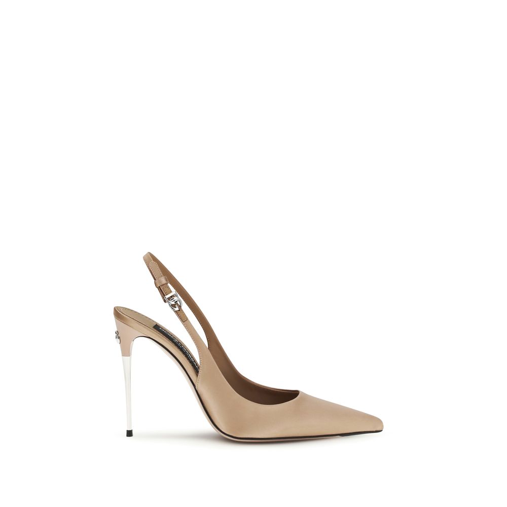 Dolce & Gabbana Beige Silk Pumps Curated Luxury Accessories by Orvyn
