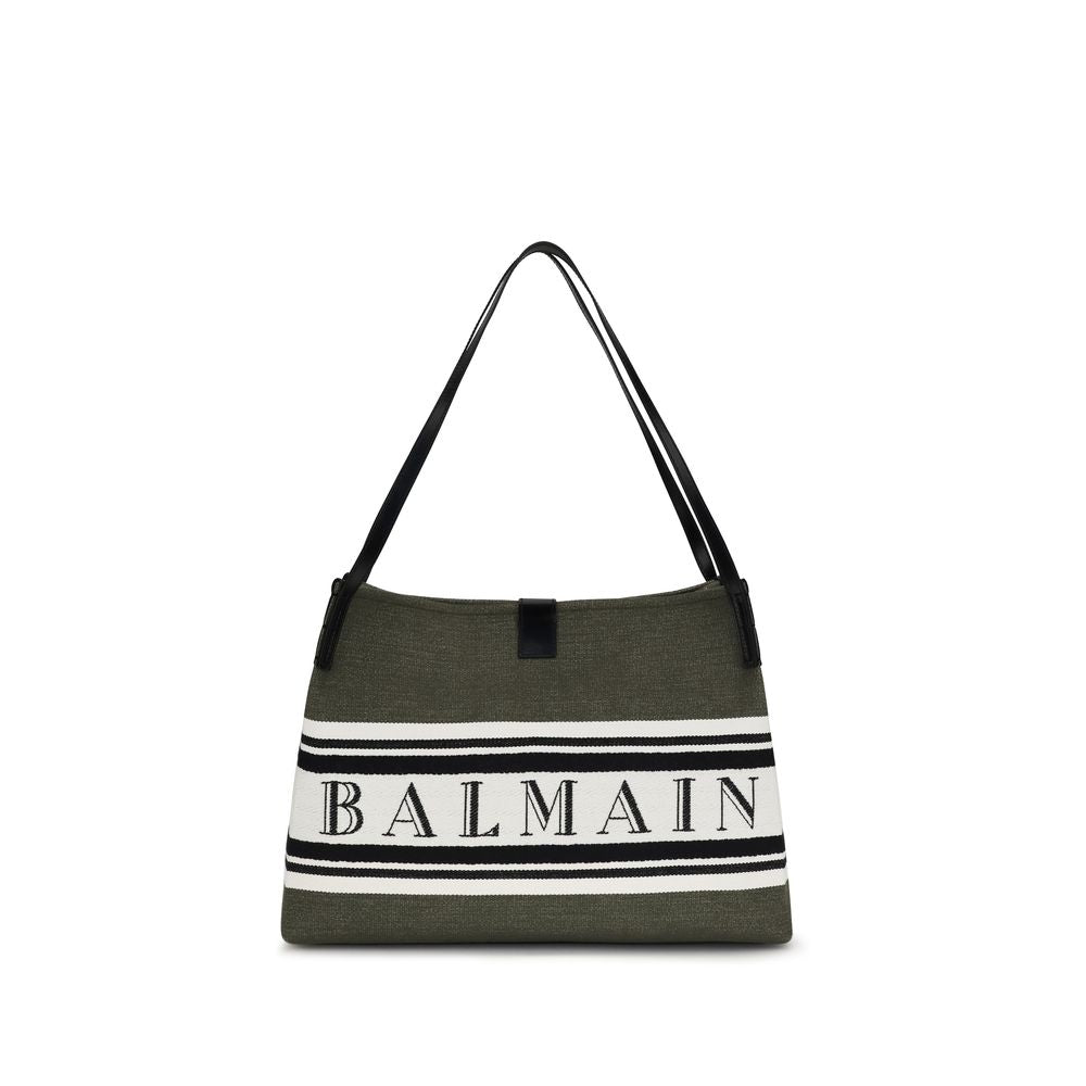 Balmain Black Cotton Shoulder Bag Bags schwarz