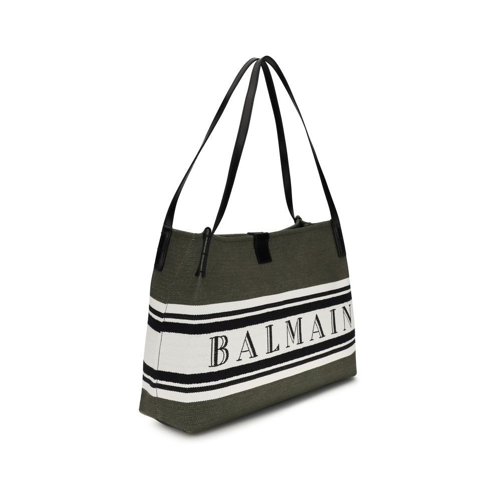Balmain Black Cotton Shoulder Bag Bags schwarz