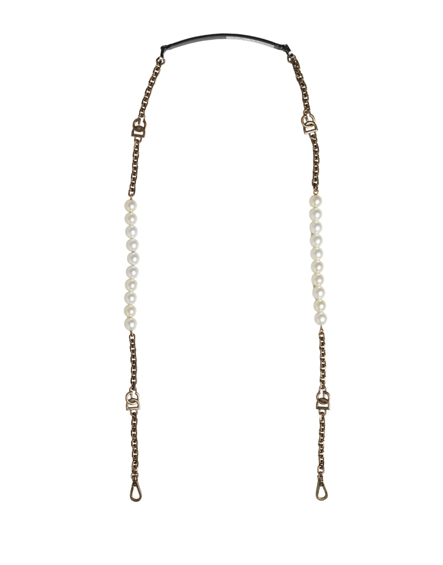 Dolce & Gabbana Black Leather Gold Chain Bag Accessory Shoulder Strap Curated Luxury Accessories by Orvyn