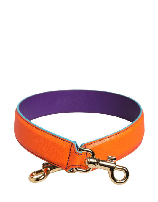 Dolce & Gabbana Orange Purple Calf Leather Bag Accessory Shoulder Strap Curated Luxury Accessories by Orvyn
