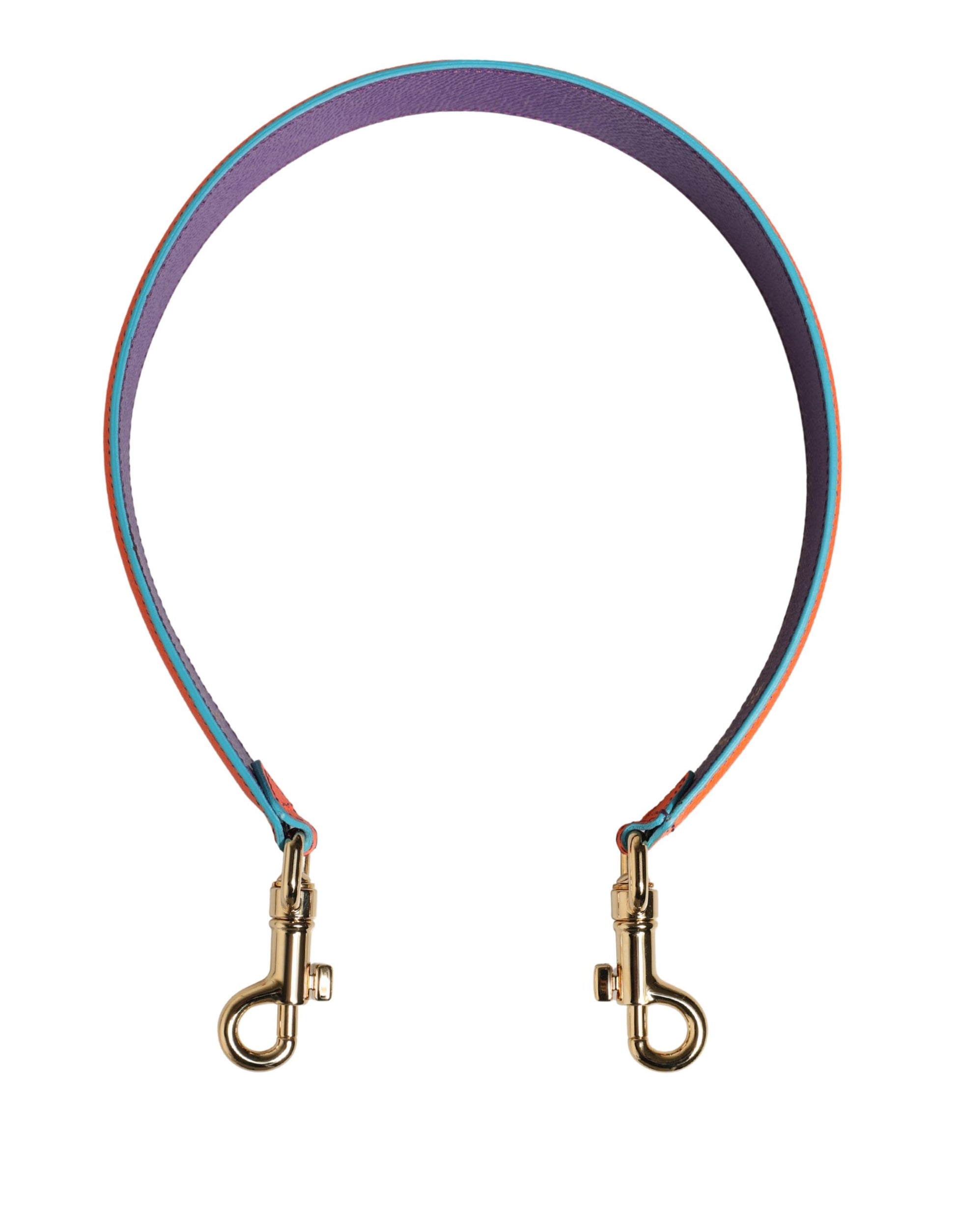 Dolce & Gabbana Orange Purple Calf Leather Bag Accessory Shoulder Strap Curated Luxury Accessories by Orvyn