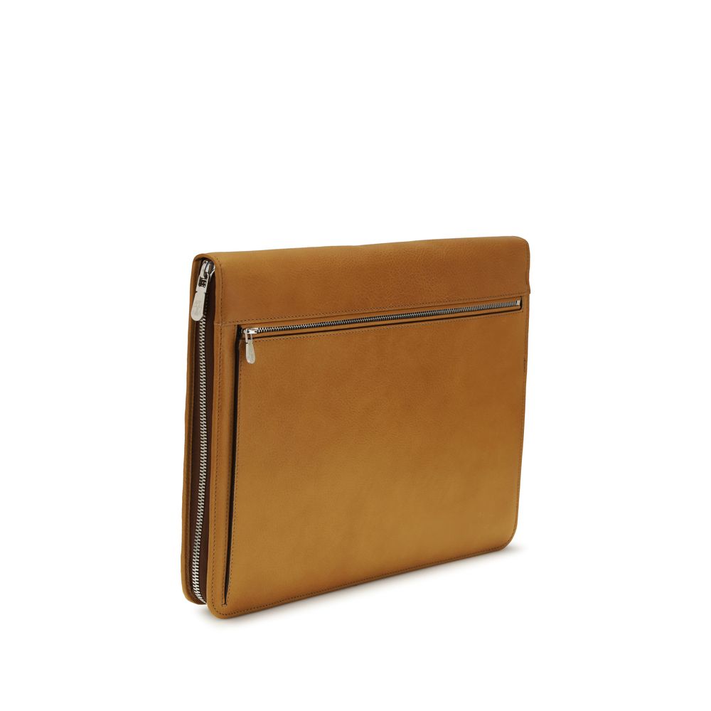 Brunello Cucinelli Brown Calf Leather Bos Taurus Wallet Curated Luxury Accessories by Orvyn