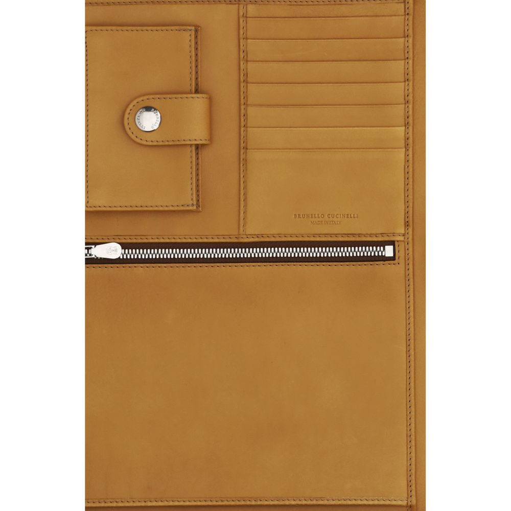 Brunello Cucinelli Brown Calf Leather Bos Taurus Wallet Curated Luxury Accessories by Orvyn