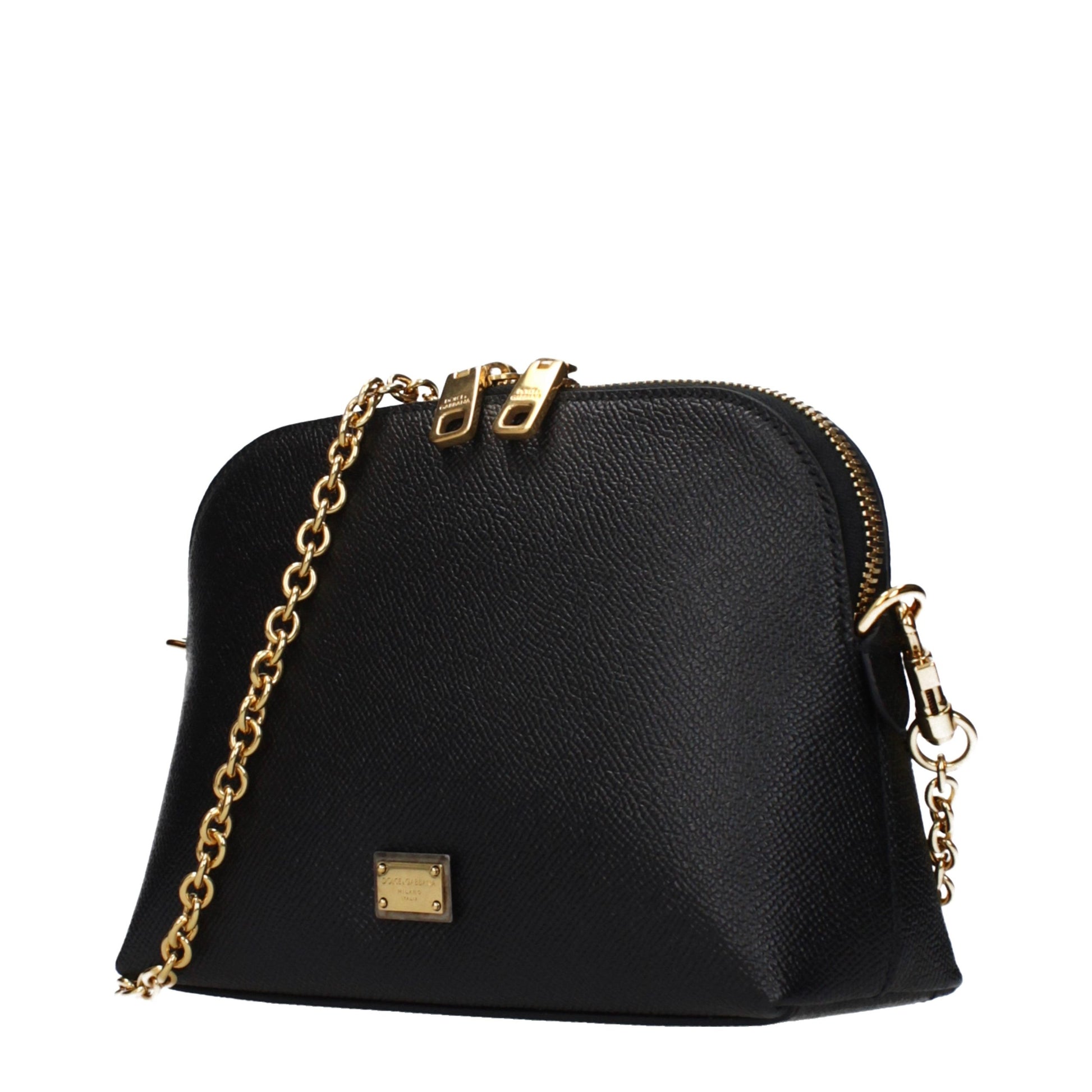 Dolce & Gabbana Black Leather Shoulder Bag Curated Luxury Accessories by Orvyn
