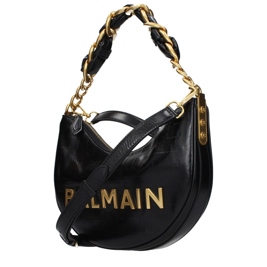 Balmain Black Leather Shoulder Bag Curated Luxury Accessories by Orvyn