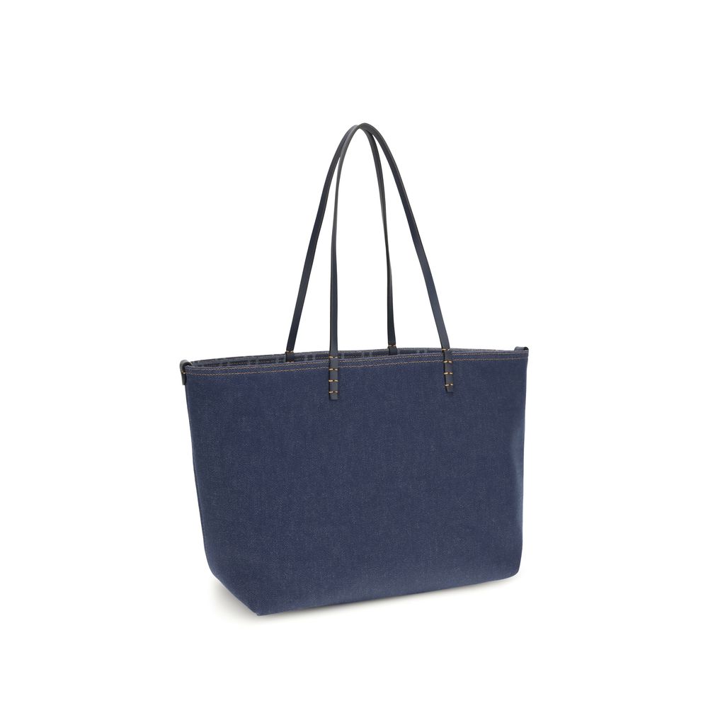 Fendi Blue Cotton Shoulder Bag Curated Luxury Accessories by Orvyn