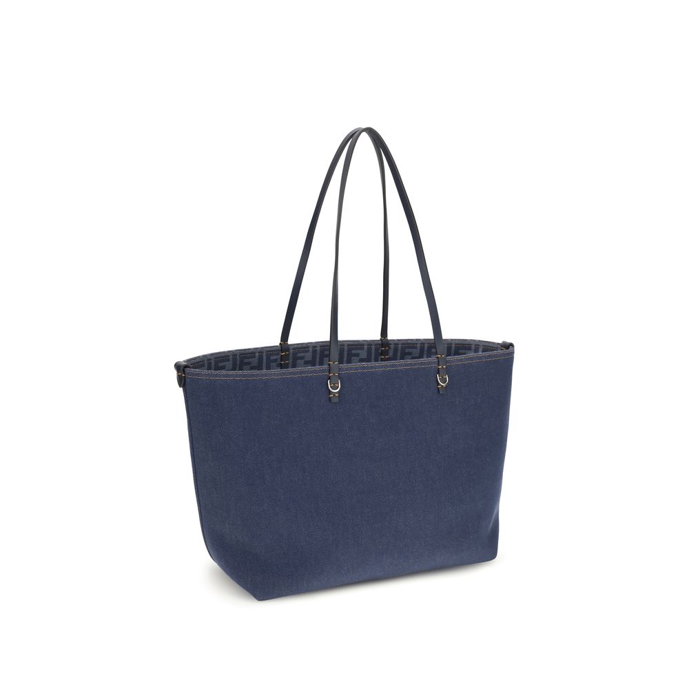 Fendi Blue Cotton Shoulder Bag Curated Luxury Accessories by Orvyn