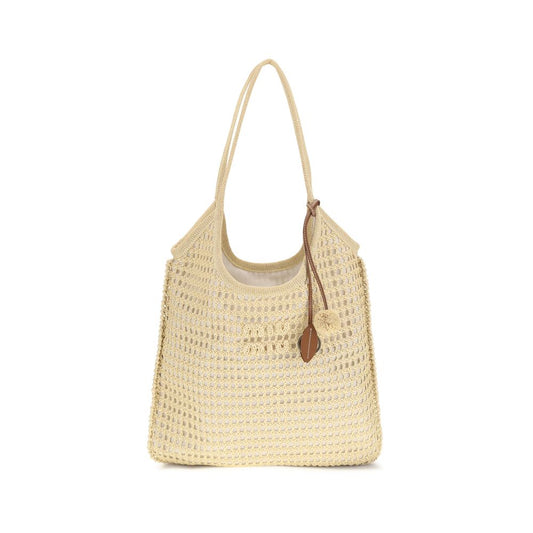 discover authentic Miu Miu Beige Viscose Shoulder Bag curated by Orvyn luxury accessories