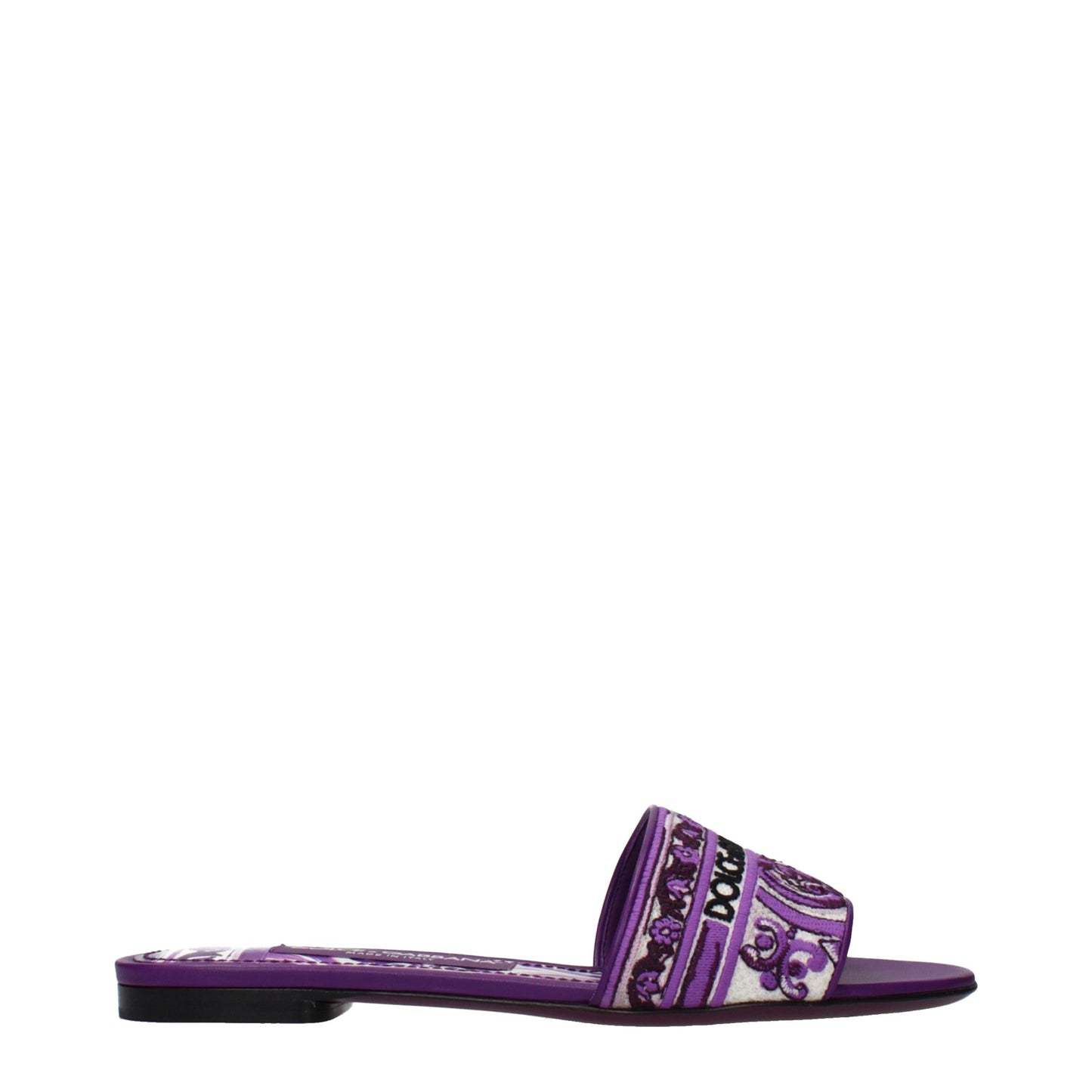 Dolce & Gabbana Purple Fabric Slippers Curated Luxury Accessories by Orvyn